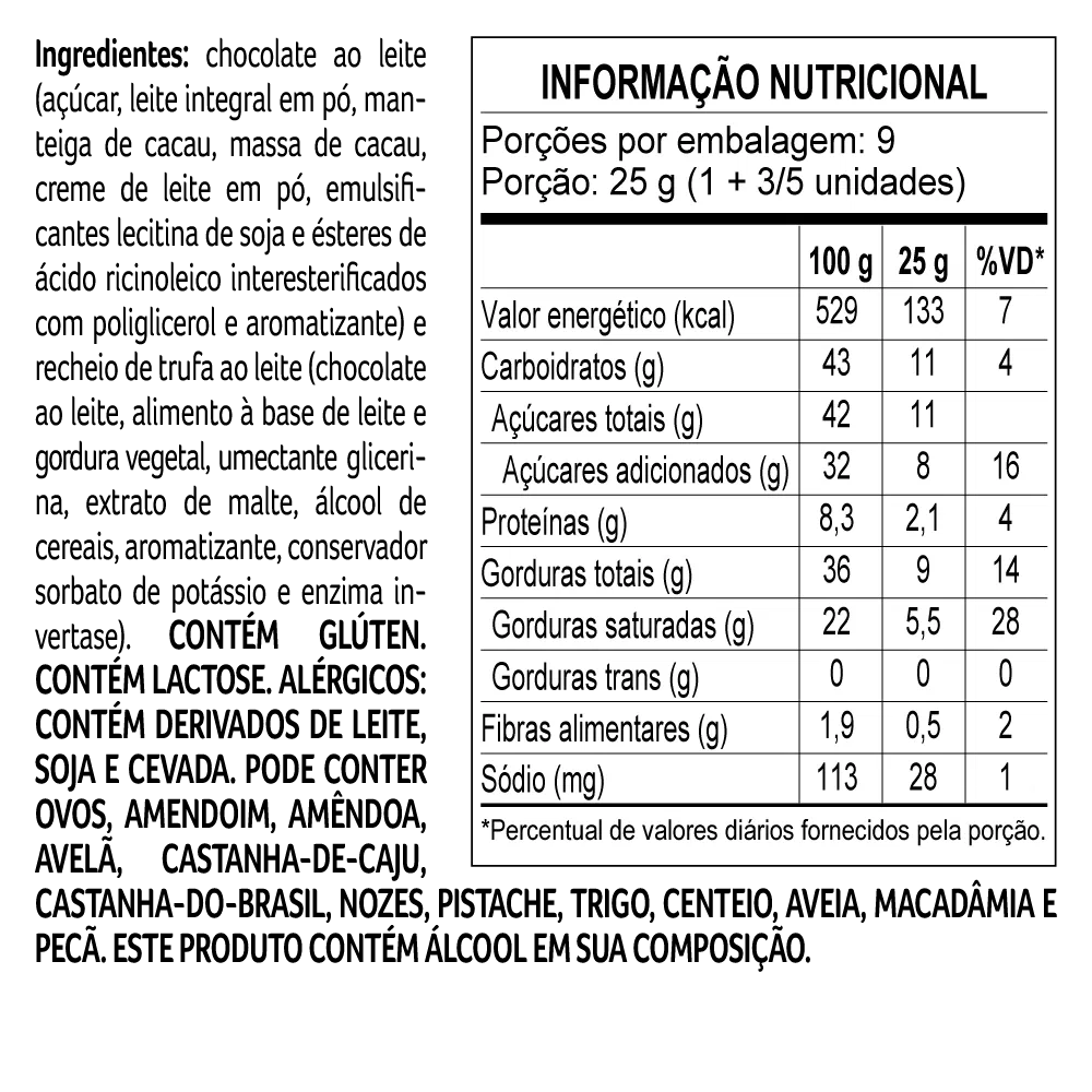 Caixa de Trufas laCreme ao Leite 225g - foto 3