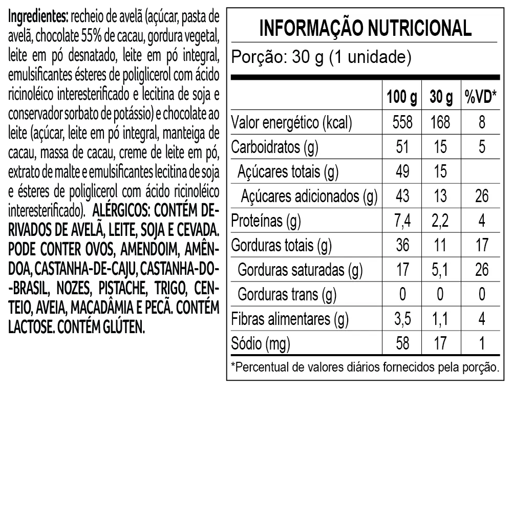 Trufa de Chocolate ao Leite e Avelã 30g - foto 3