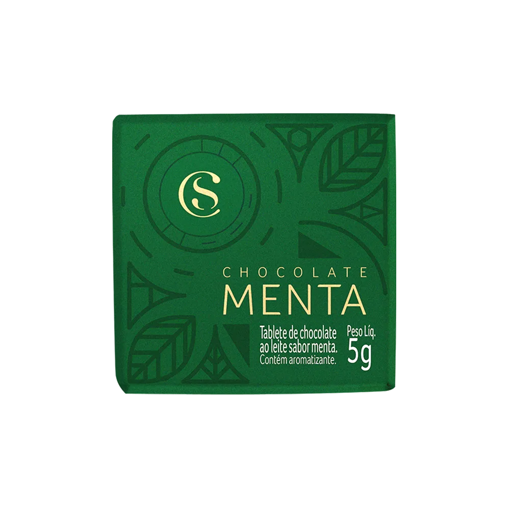 Tablete de Chocolate ao Leite e Menta 5g - foto 1