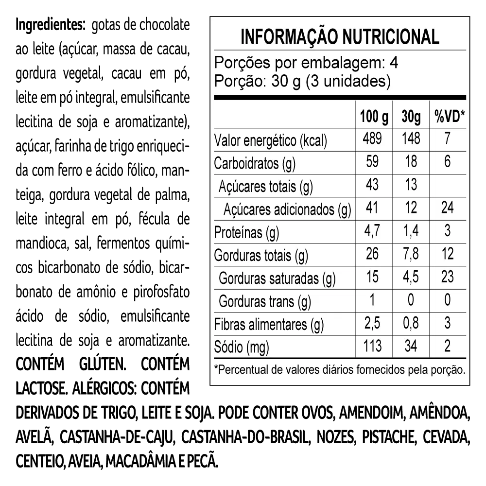 Cookies com Gotas ao Leite 120g - foto 2