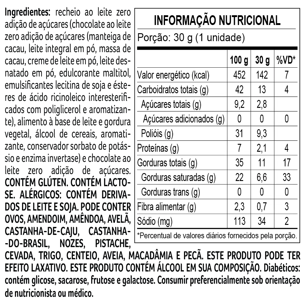Trufa Bless Zero Adição de Açúcar ao Leite 30g - foto 3