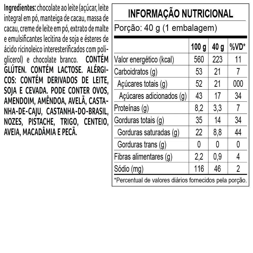 Tablete ao Leite Chocoarte Afeto 40g - foto 2