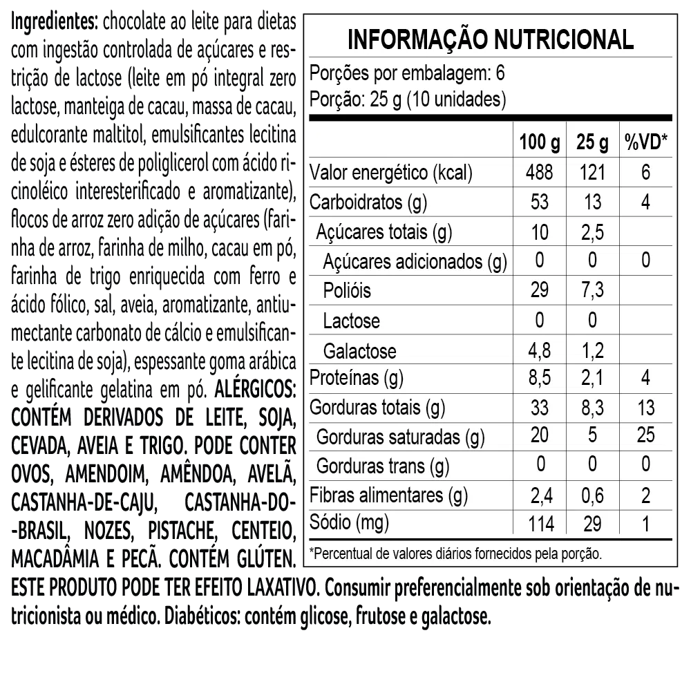 Drageado Bless Zero Açúcar e Zero Lactose de Chocolate ao Leite 150g - foto 2