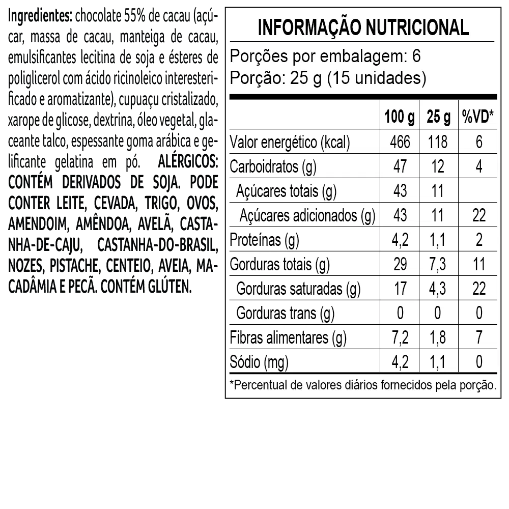 Drageado Bendito Cacao 55% com Cupuaçu 150g - foto 2