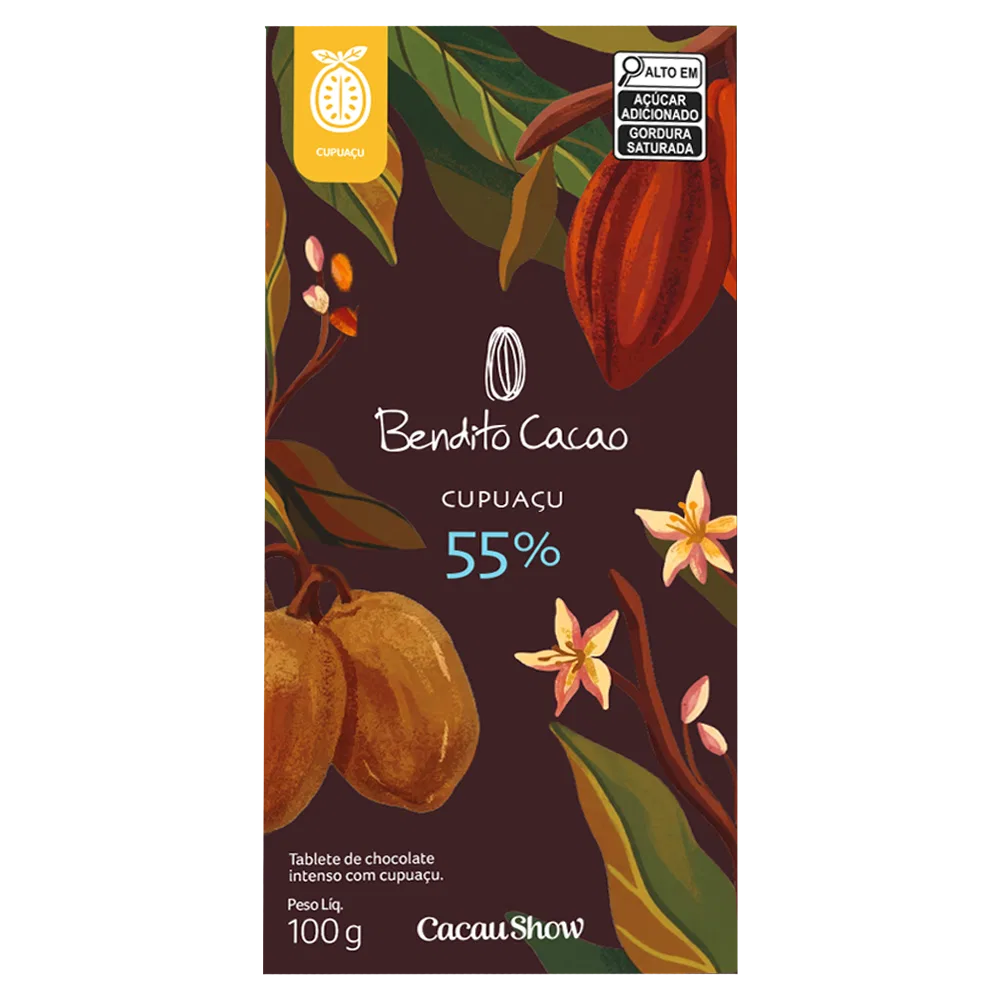 Tablete de Chocolate Bendito Cacao 55% com Cupuaçu 100g - foto 1