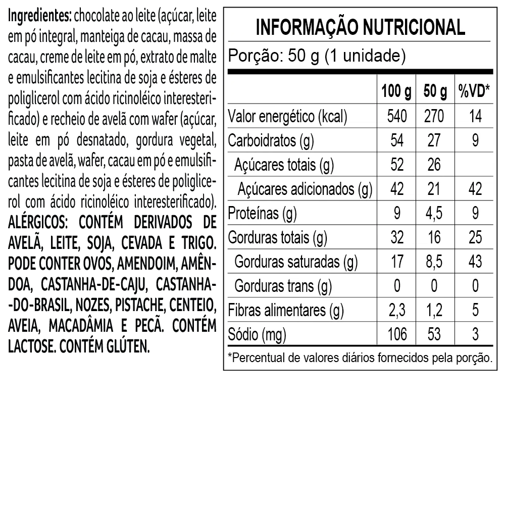 Tablete Dreams Mil-Folhas Avelã 50g - foto 2