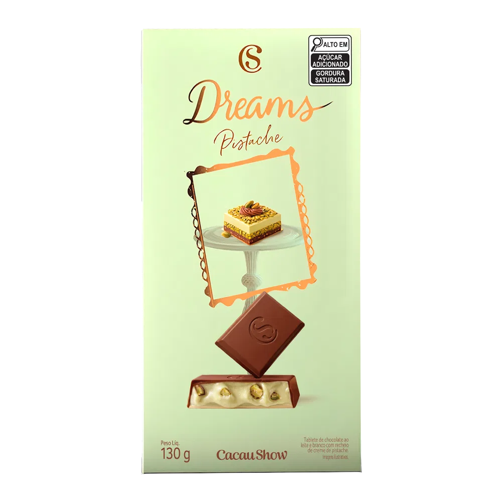 Tablete Dreams Pistache Recheado 130g - foto 1